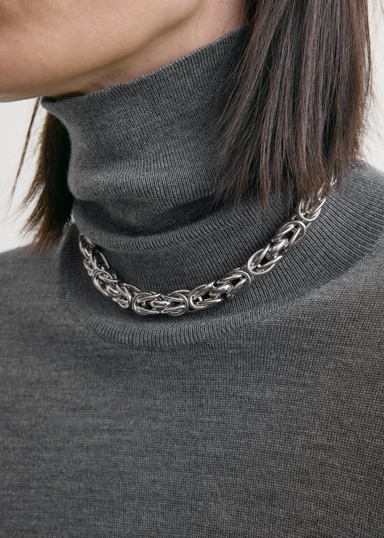 Turtleneck dress mid grey