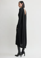 Cocoon cape dress black