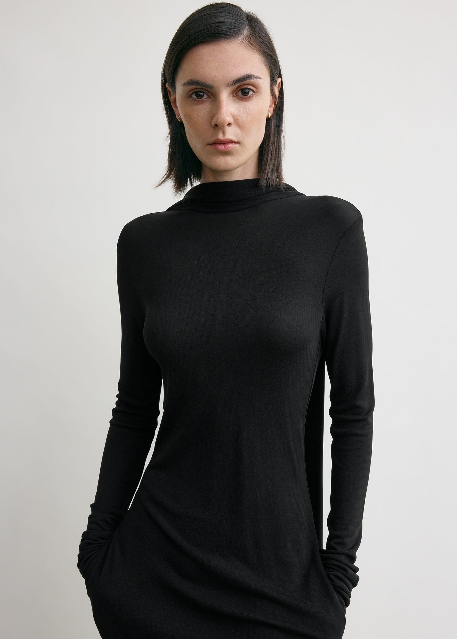 Cocoon cape dress black
