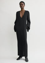 Bell-sleeve dress black