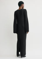 Bell-sleeve dress black
