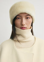 Shearling headband ecru