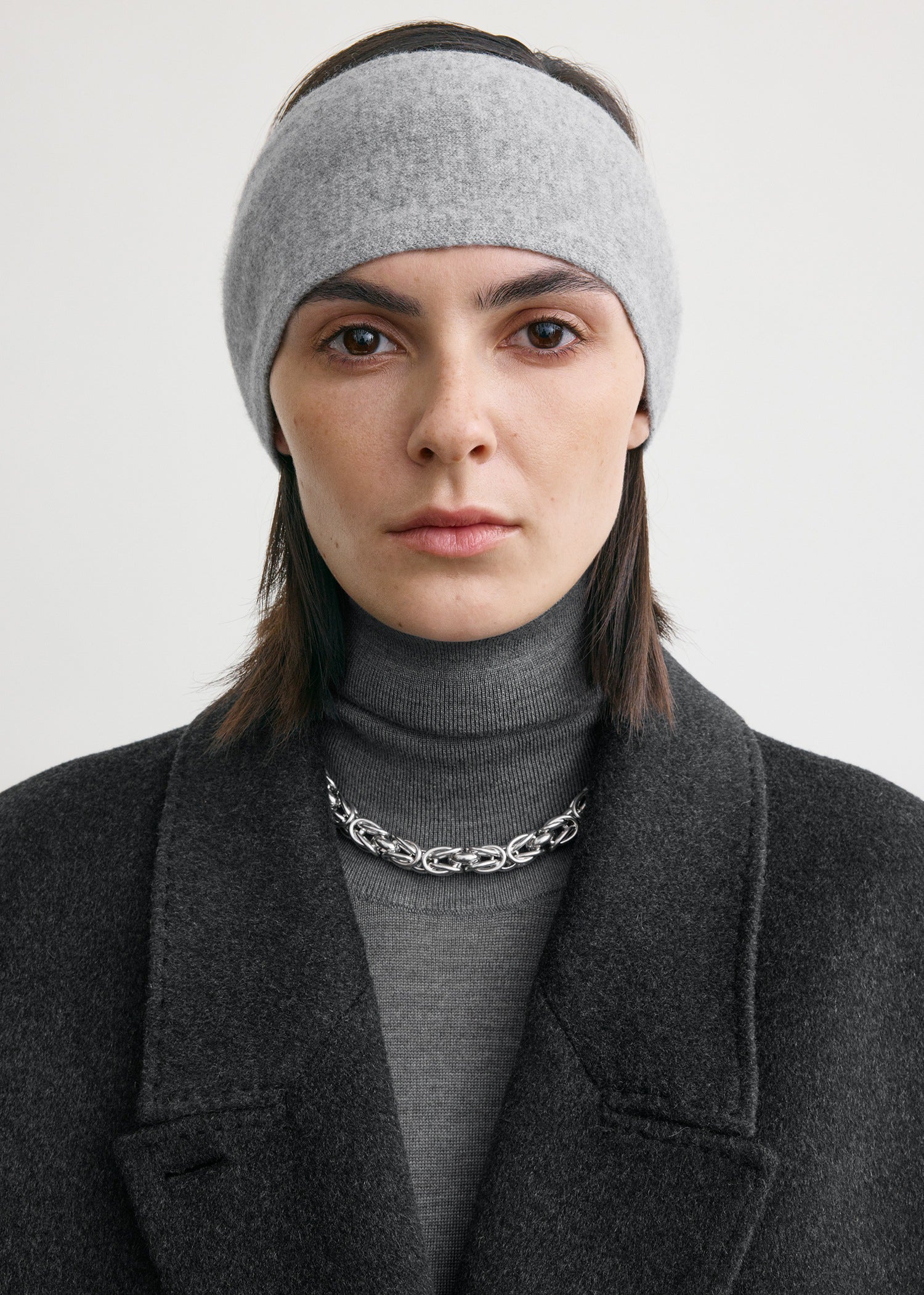 Cashmere headband grey