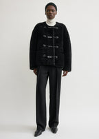 Teddy shearling clasp jacket black