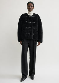 Teddy shearling clasp jacket black