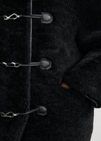 Teddy shearling clasp jacket black