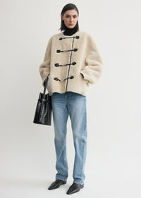 Teddy shearling clasp jacket off-white