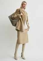 Plush shearling jacket rye