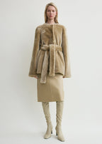 Plush shearling jacket rye
