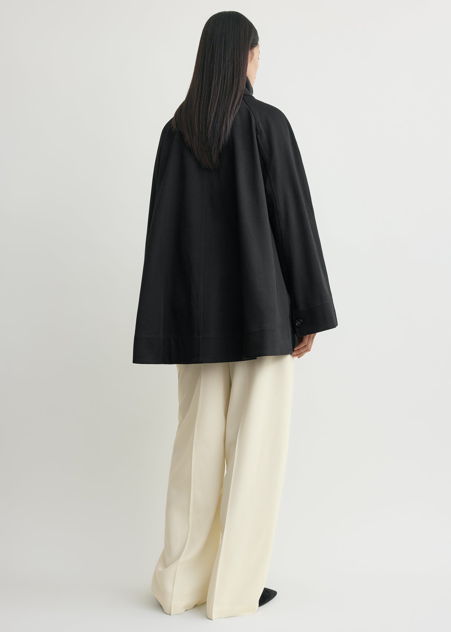 A-line raglan jacket black
