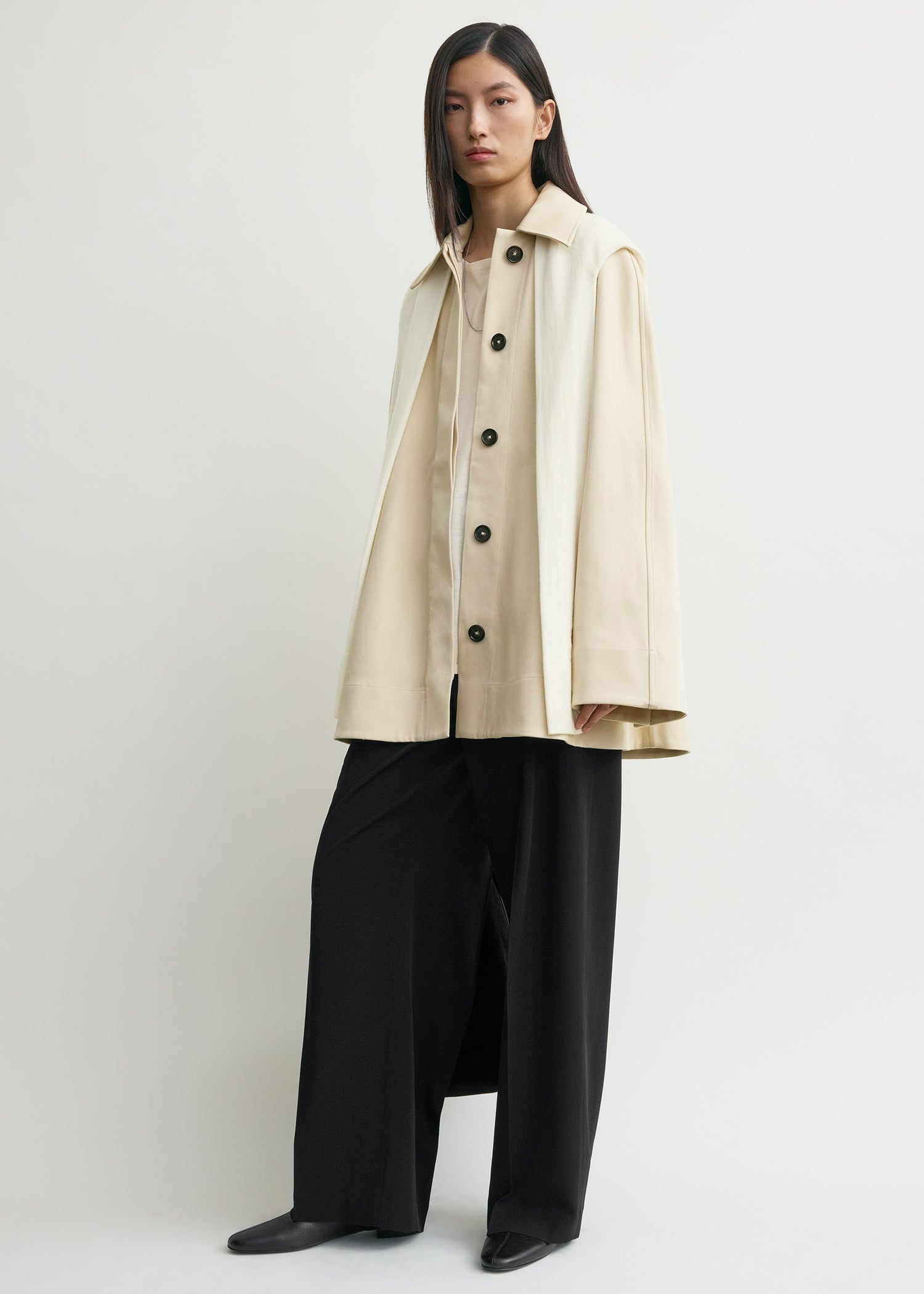A-line raglan jacket sand
