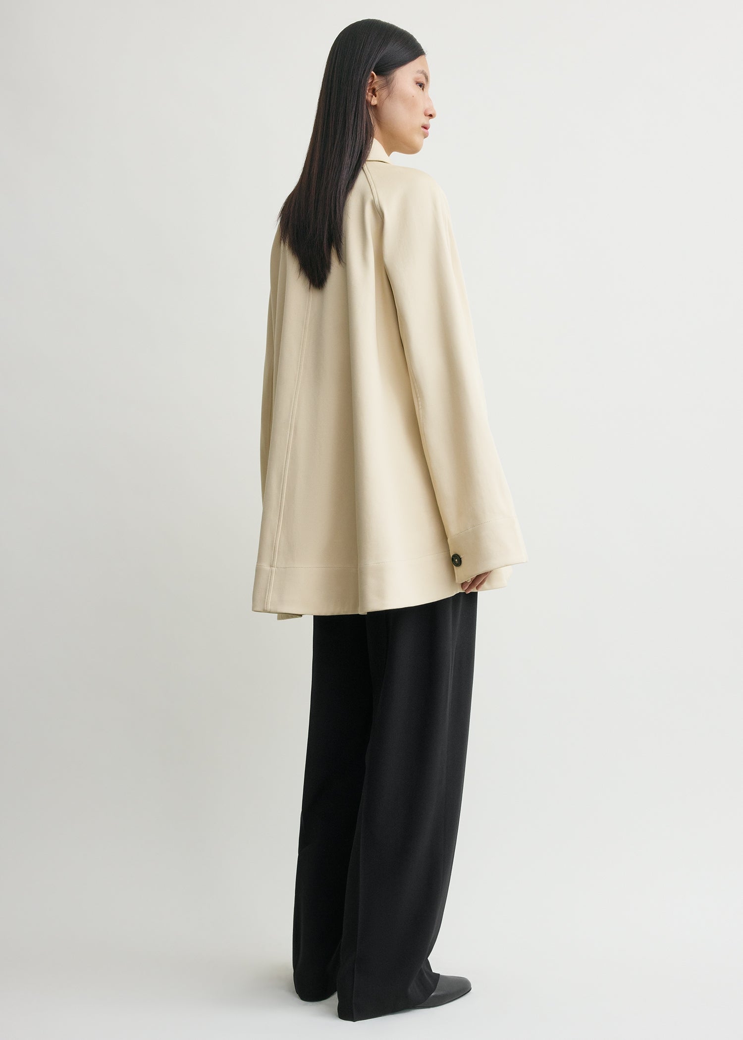 A-line raglan jacket sand