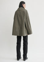Oversized checked jacket beige/black