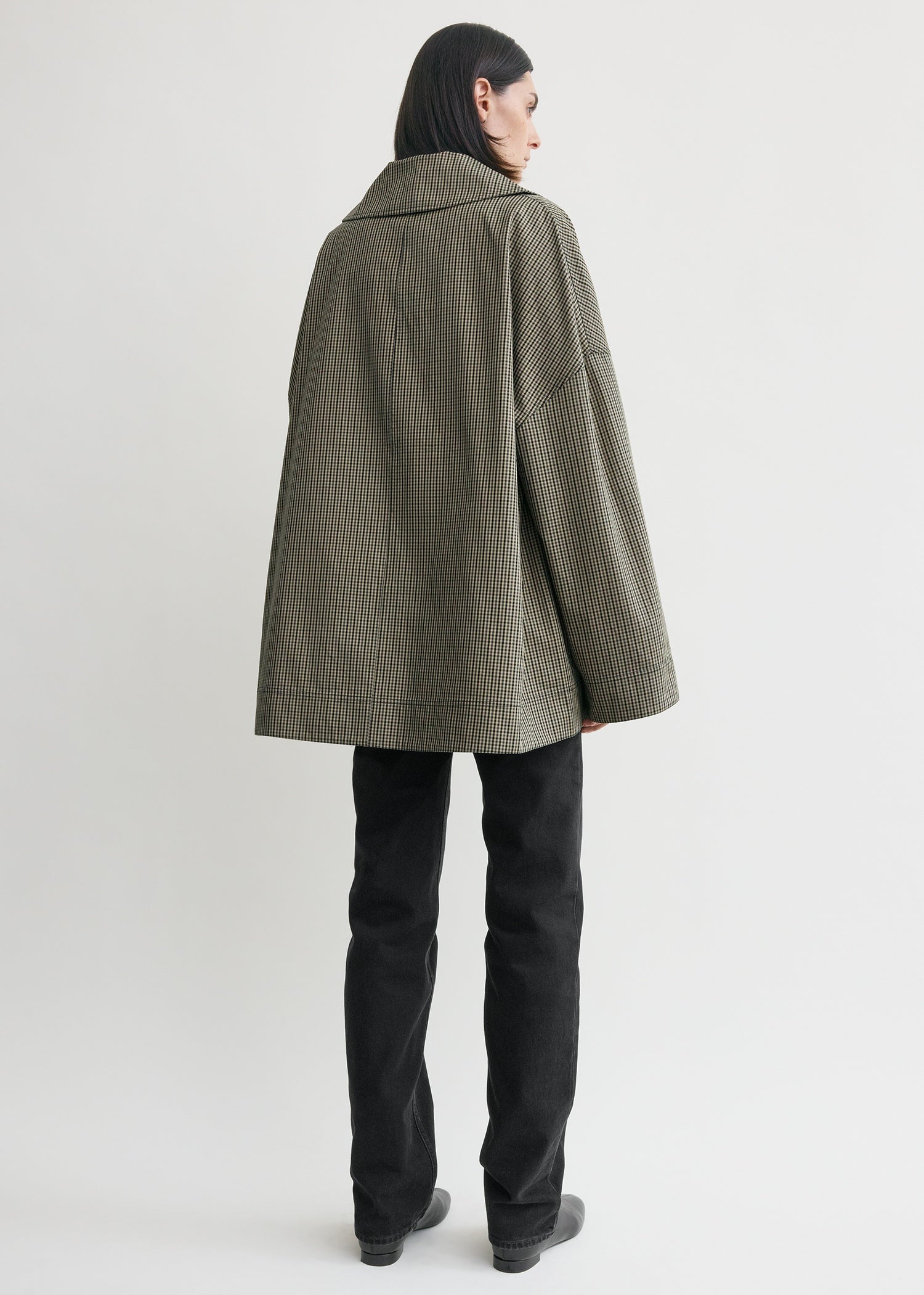 Oversized checked jacket beige/black
