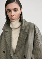 Oversized checked jacket beige/black
