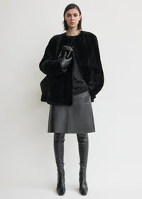 Plush shearling jacket black