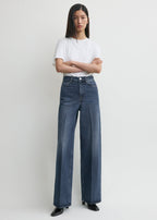 Wide leg denim dark blue