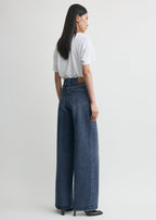 Wide leg denim dark blue