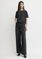 Wide leg denim faded black