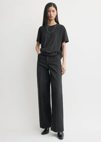 Wide leg denim faded black