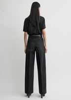 Wide leg denim faded black