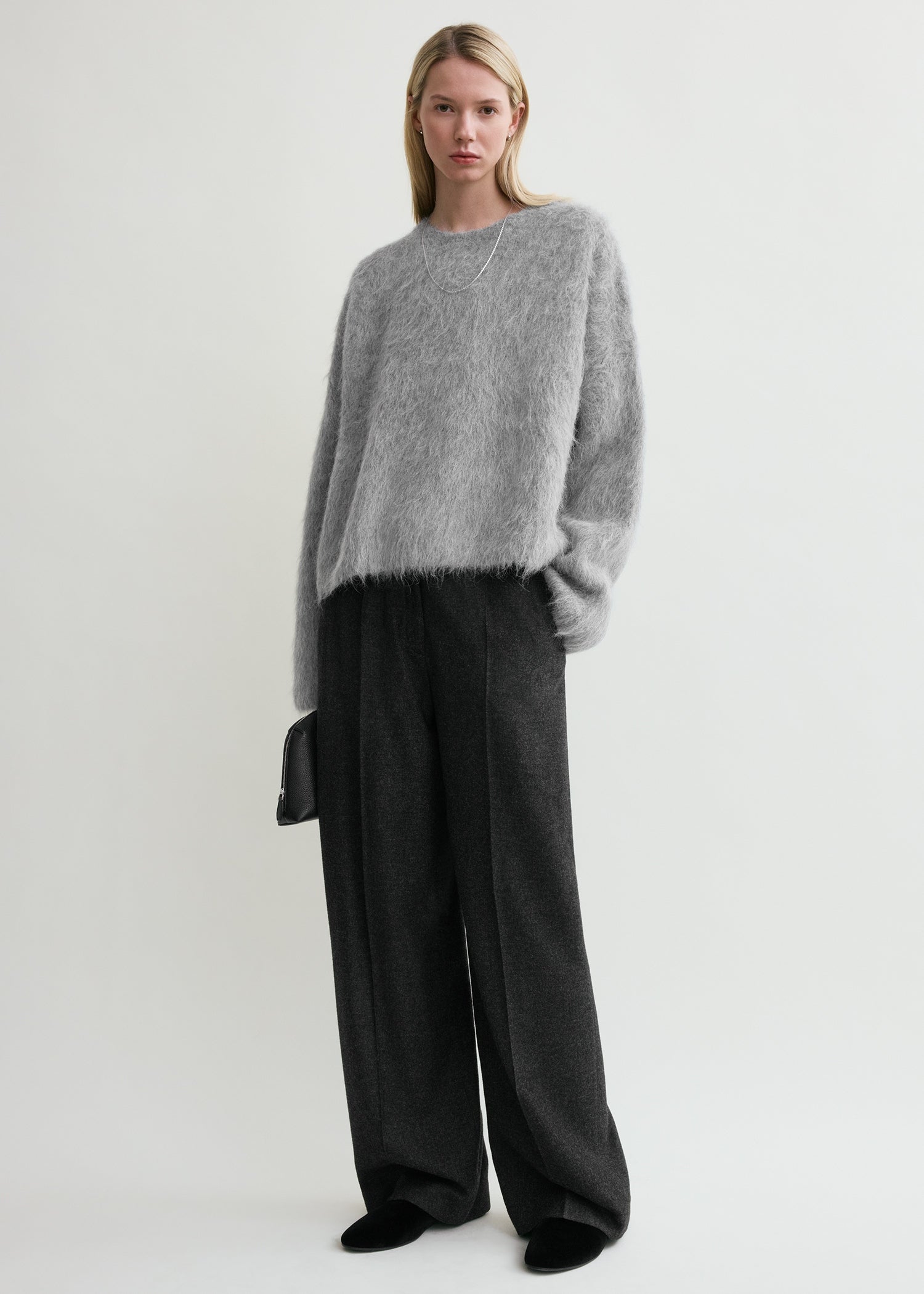 Boxy alpaca knit grey mélange