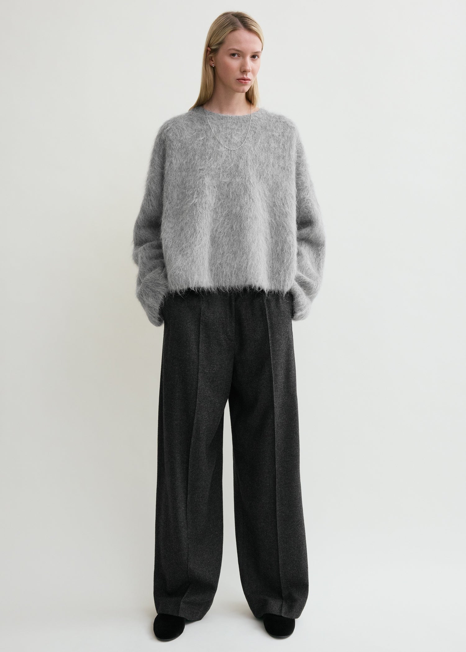 Boxy alpaca knit grey mélange