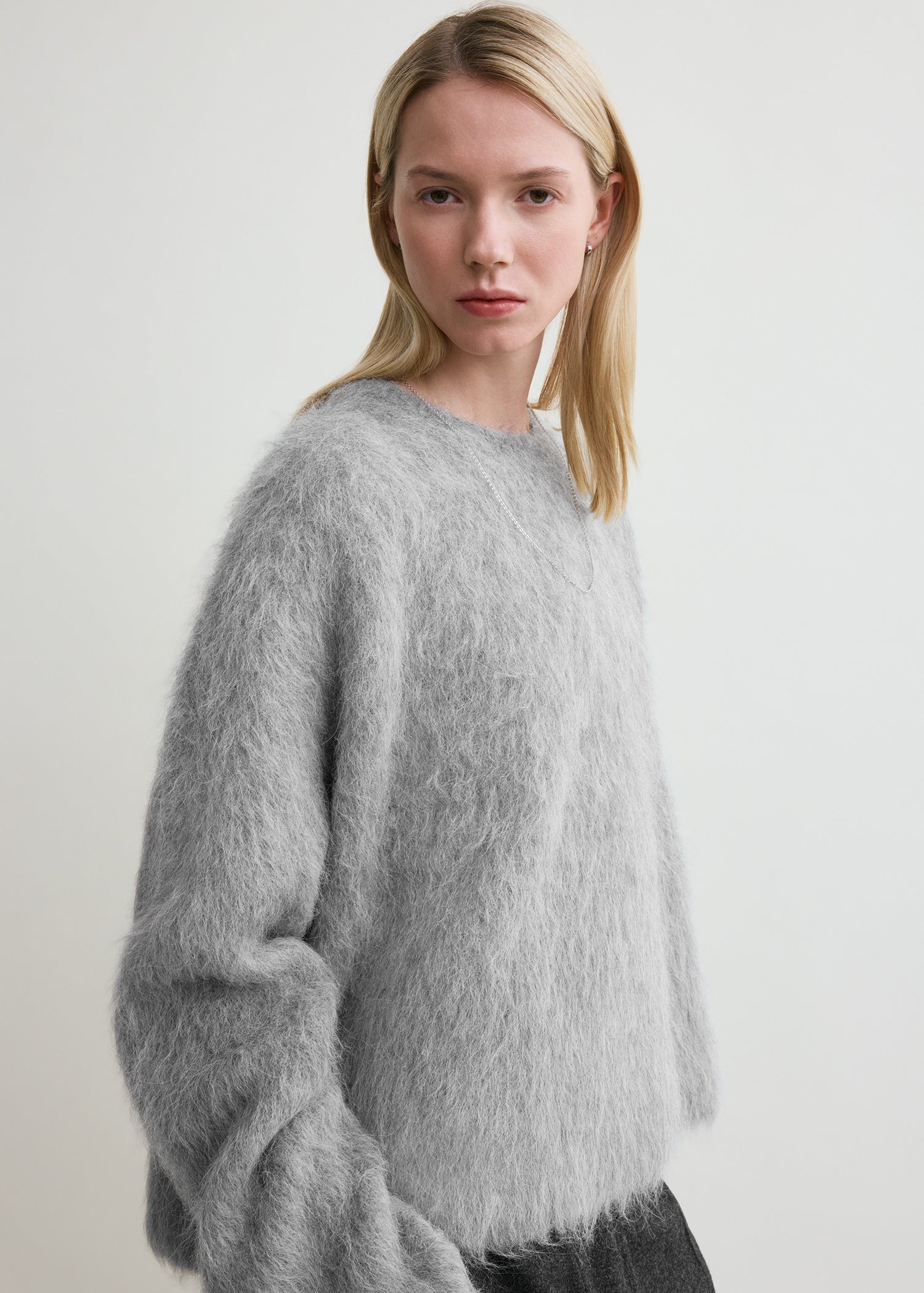 Boxy alpaca knit grey mélange