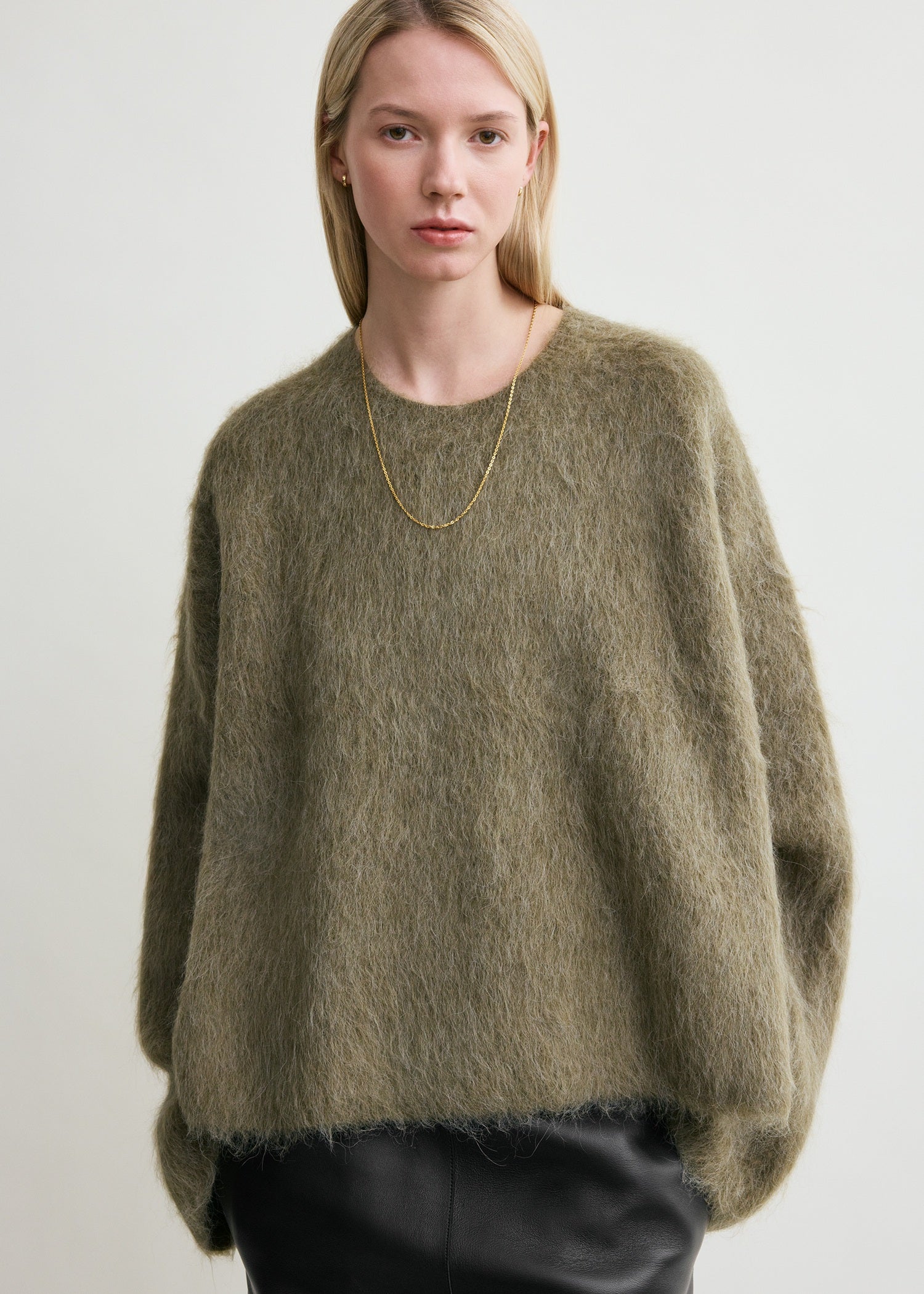Boxy alpaca knit marsh