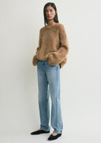 Boxy alpaca knit camel melange
