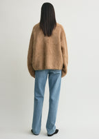 Boxy alpaca knit camel melange