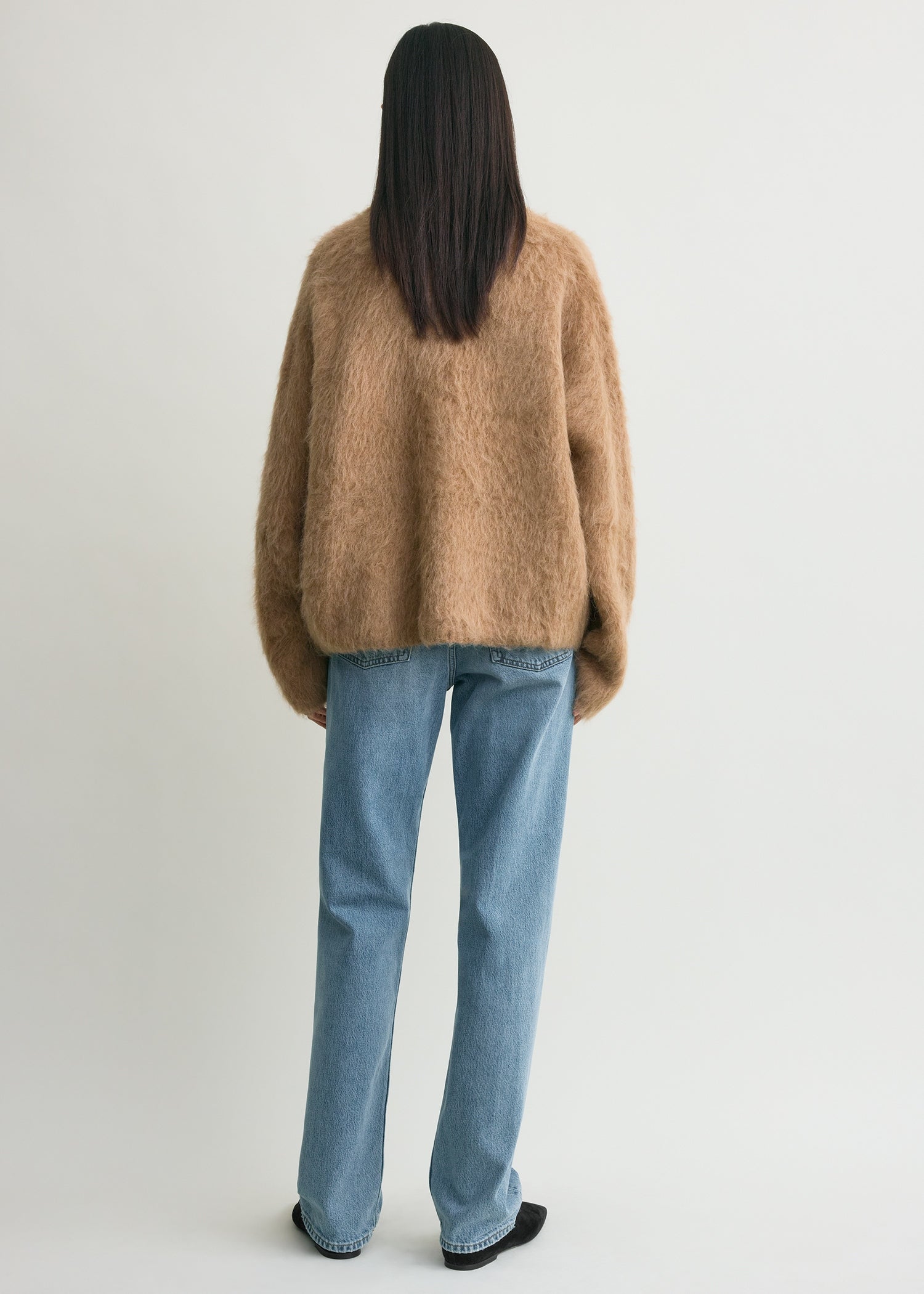 Boxy alpaca knit camel melange