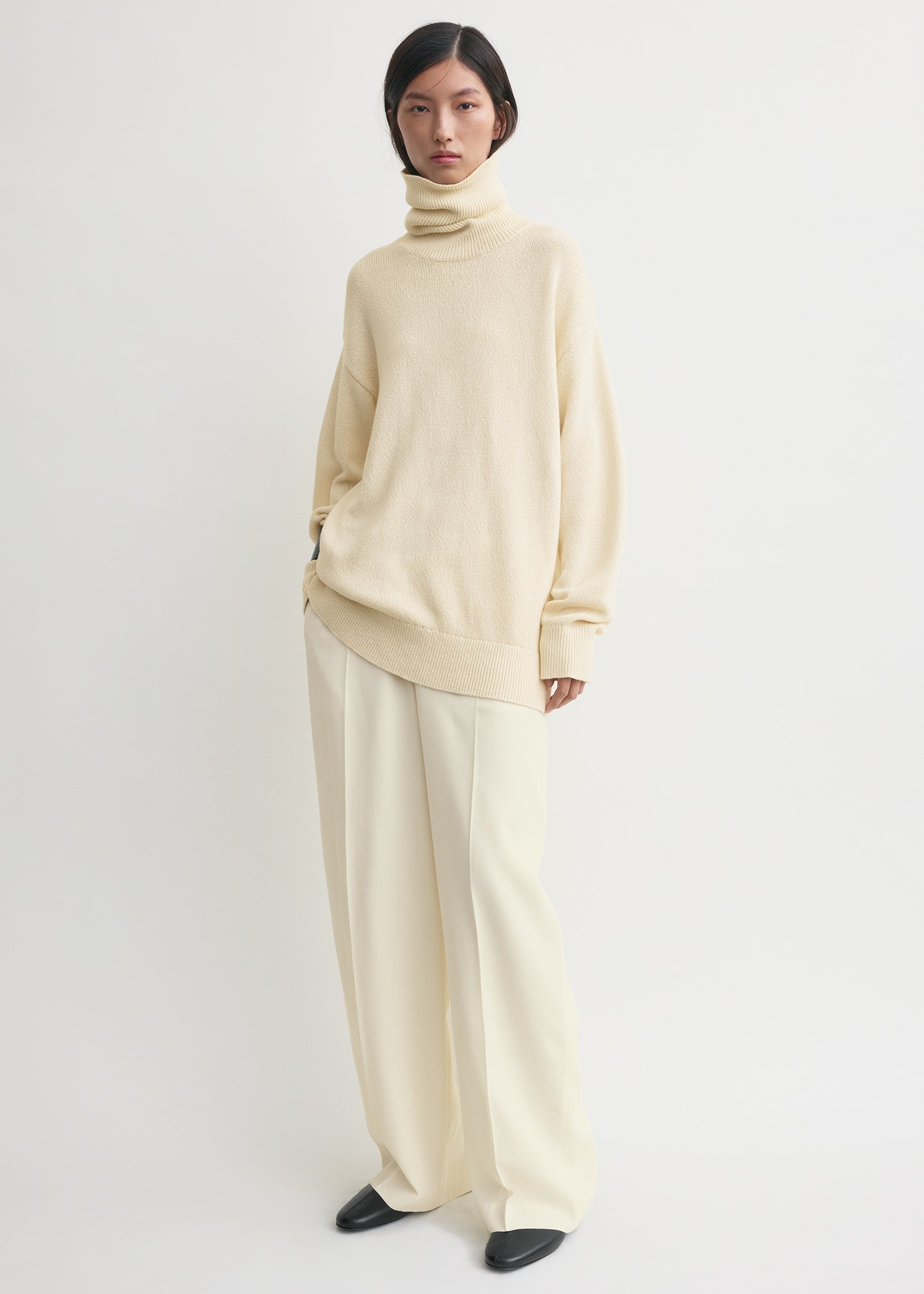Longline turtleneck ecru from Toteme - $540