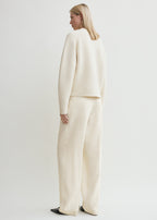 Hammered button cardigan milk