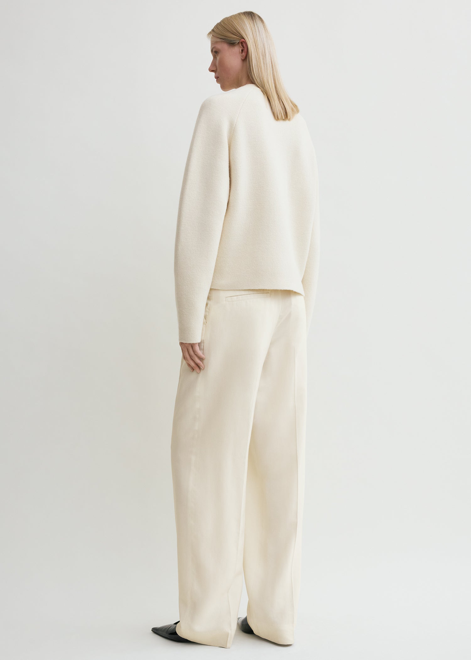 Hammered button cardigan milk