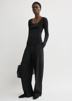 Compact knit top black