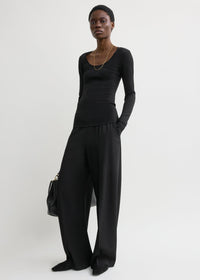 Compact knit top black