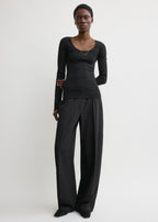 Compact knit top black