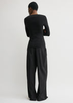 Compact knit top black