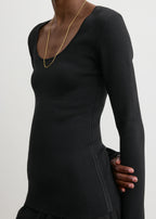Compact knit top black