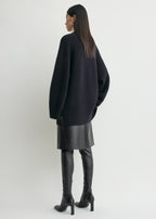 Longline cardigan navy