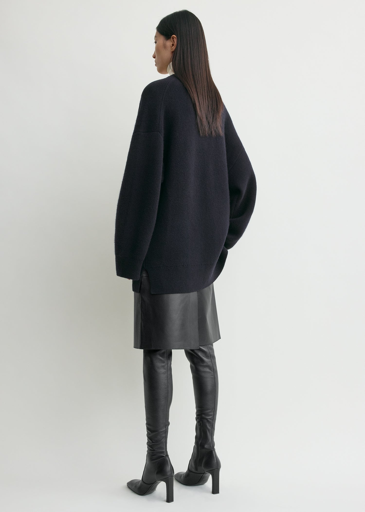 Longline cardigan navy
