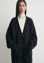 Longline cardigan navy