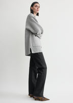 Longline cardigan pale grey