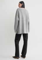 Longline cardigan pale grey