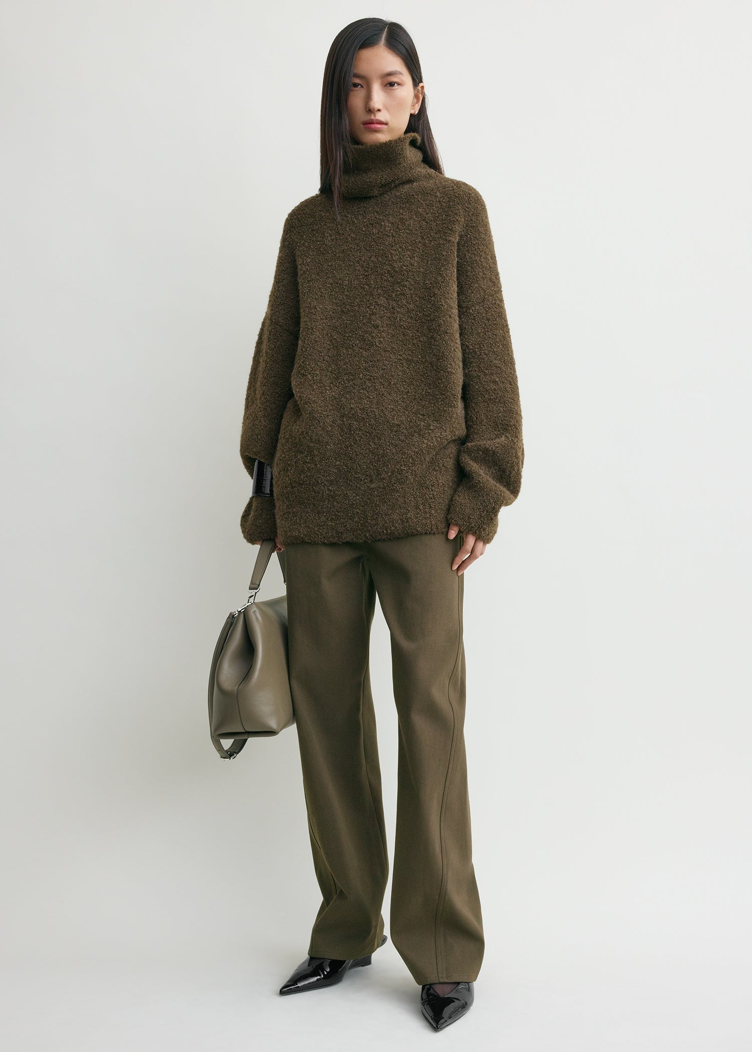 Bouclé turtleneck pepper
