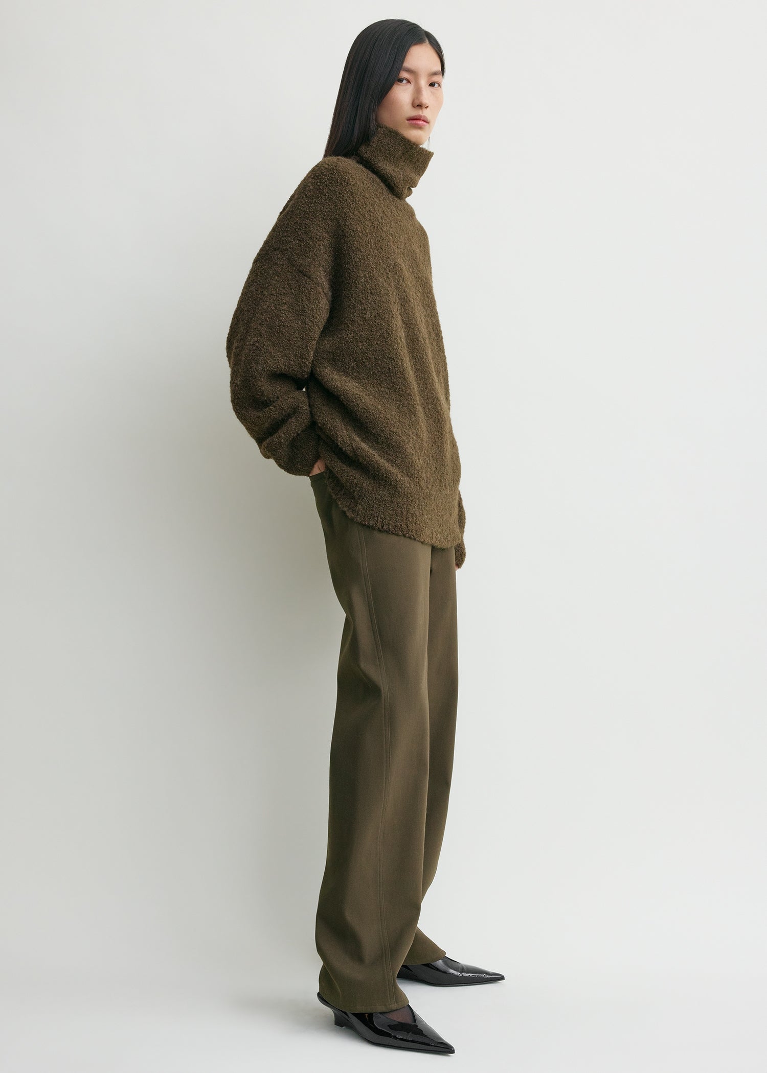 Bouclé turtleneck pepper