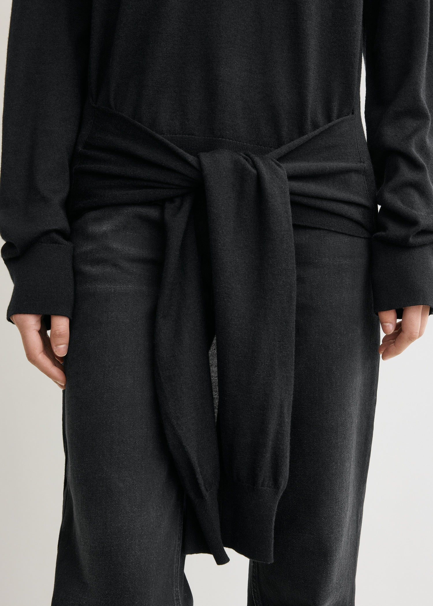 Double-sleeve turtleneck black