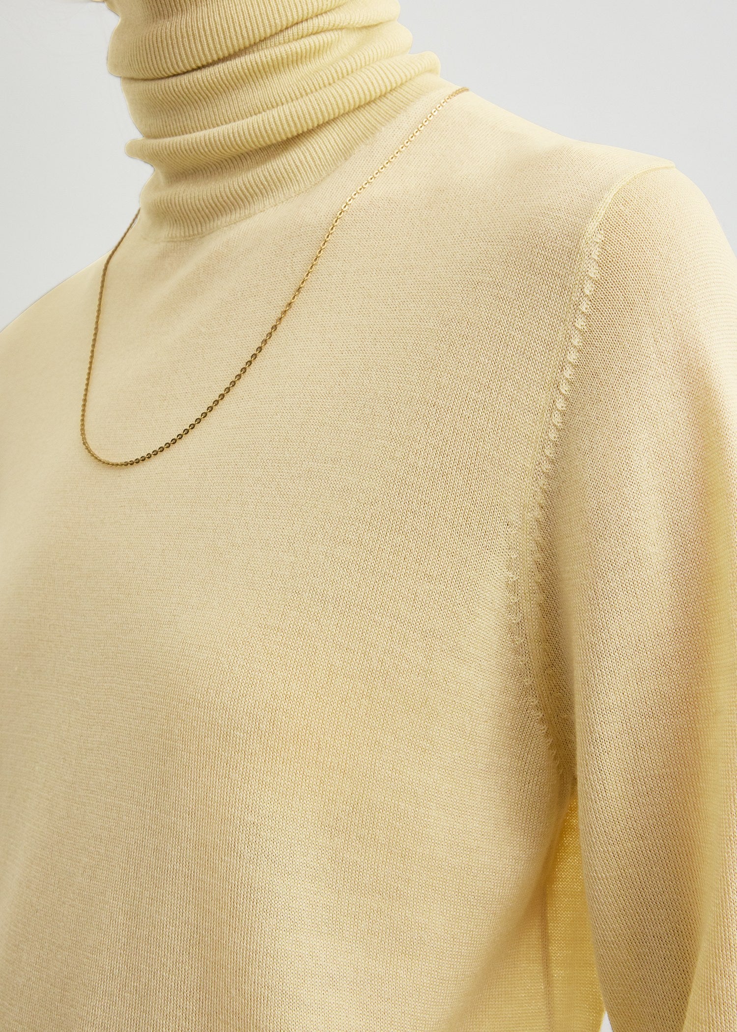 Double-sleeve turtleneck champagne