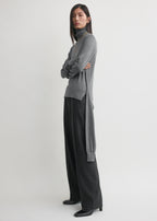 Double-sleeve turtleneck mid grey